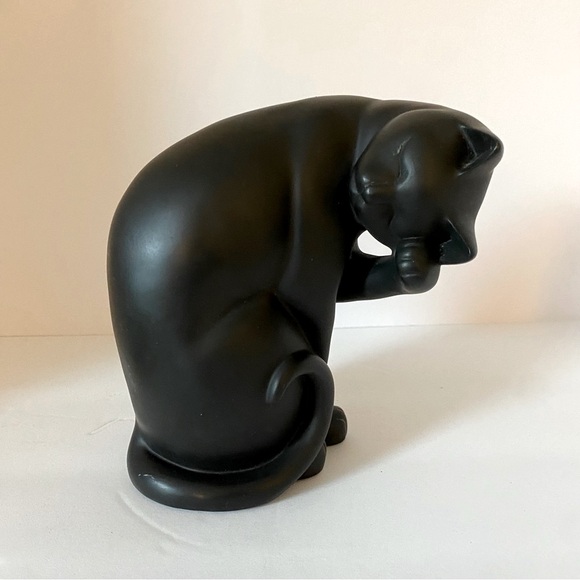 Vintage Artist Signed Black Cat Figurine - Picture 4 of 8